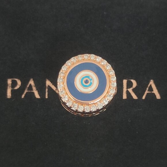 Pandora Evil Eye Double Sided Charm Exclusive Bead Rose Gold with box - Picture 1 of 5